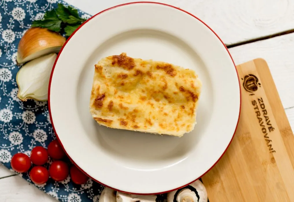 Lasagne se špenátem a žampiony